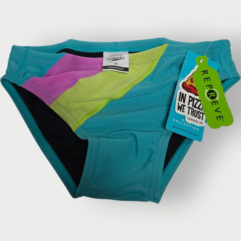 NEW Men's / Youth SPEEDO Swim Briefs Euro Brazilian Size 28 Speedo Acid Lime Eco
